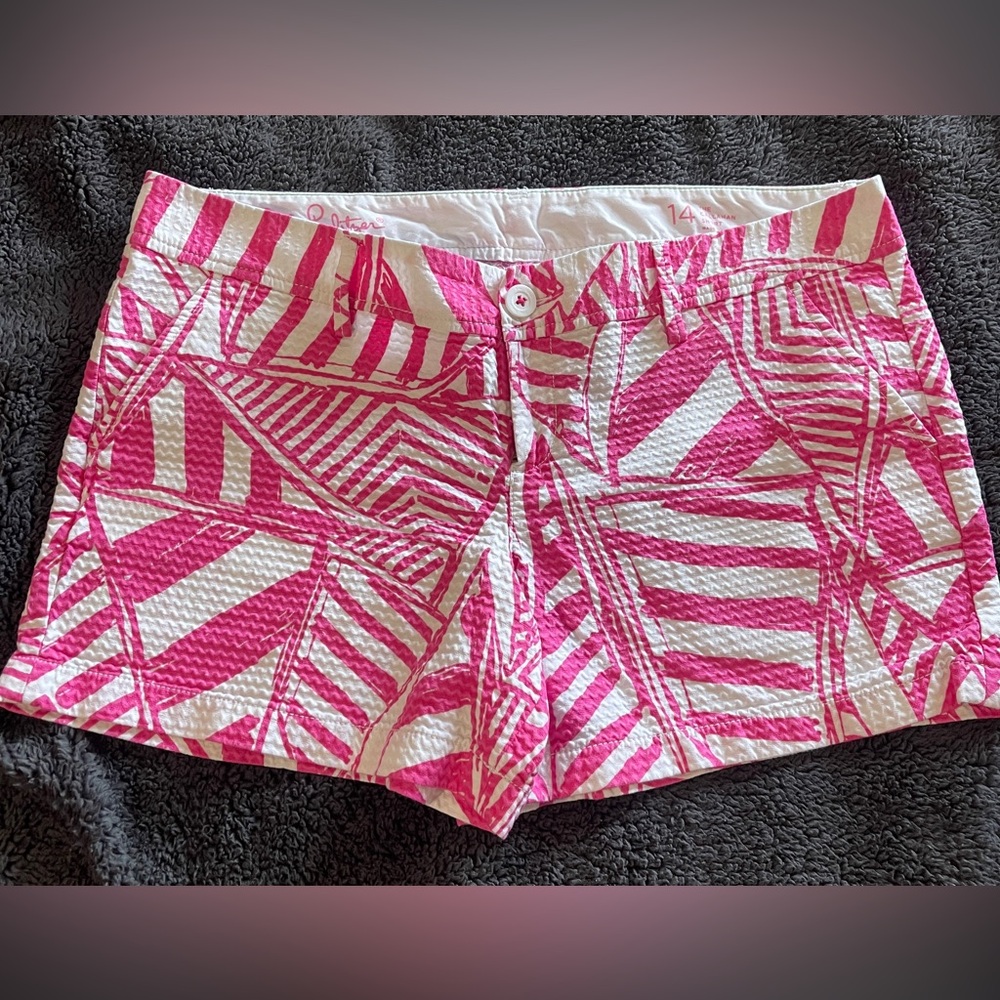 Lilly Pulitzer Size 14 Walsh Short in Pink Yacht Sea Women's Casual‎ Shorts